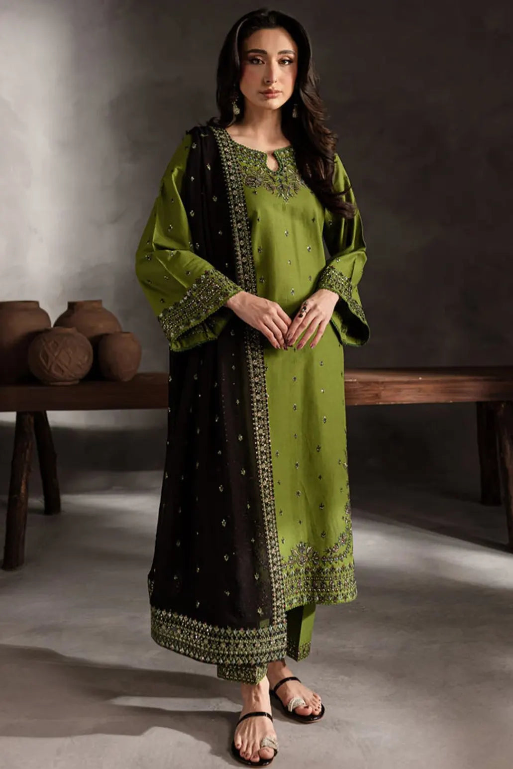 3 PIECE - UNSTITCHED | EMBROIDERED LAWN - GR1179