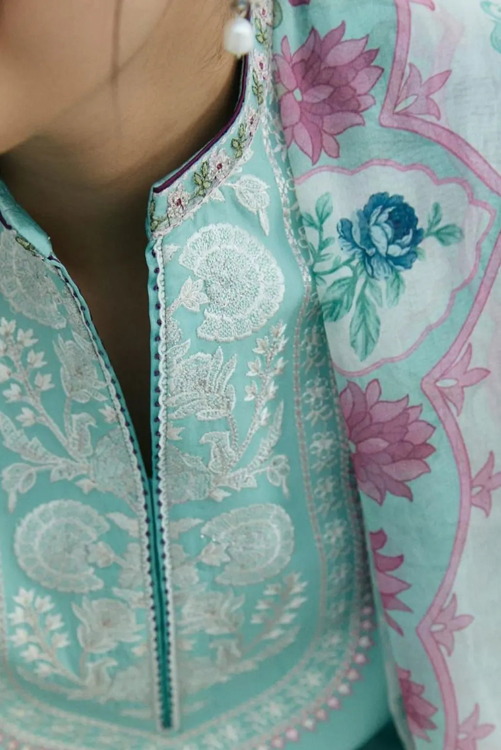 3 PIECE - UNSTITCHED | EMBROIDERED LAWN - ZS1184
