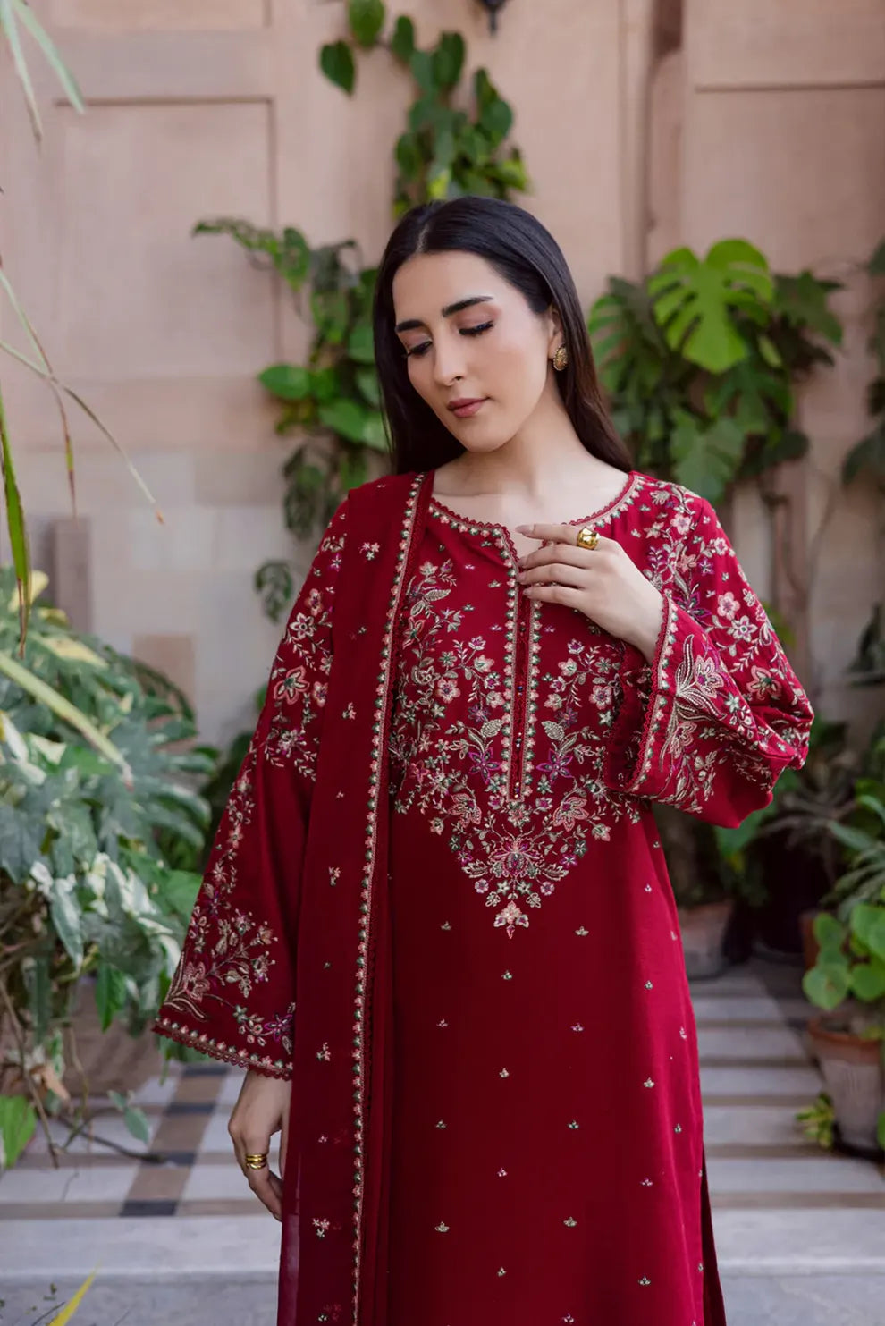 3 PIECE - UNSTITCHED | EMBROIDERED LAWN - Bk1107