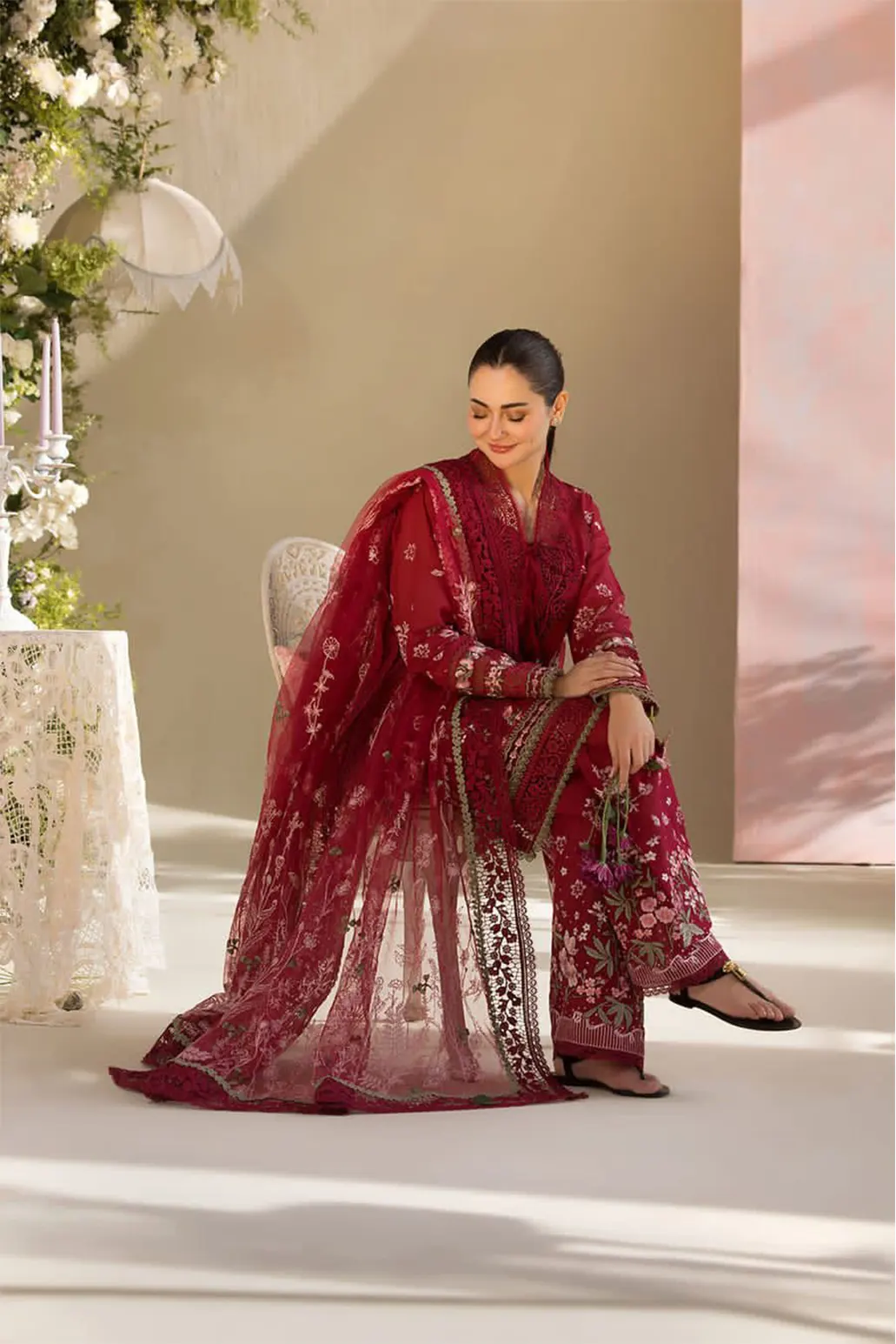 3 PIECE - UNSTITCHED | EMBROIDERED LAWN - GR1246