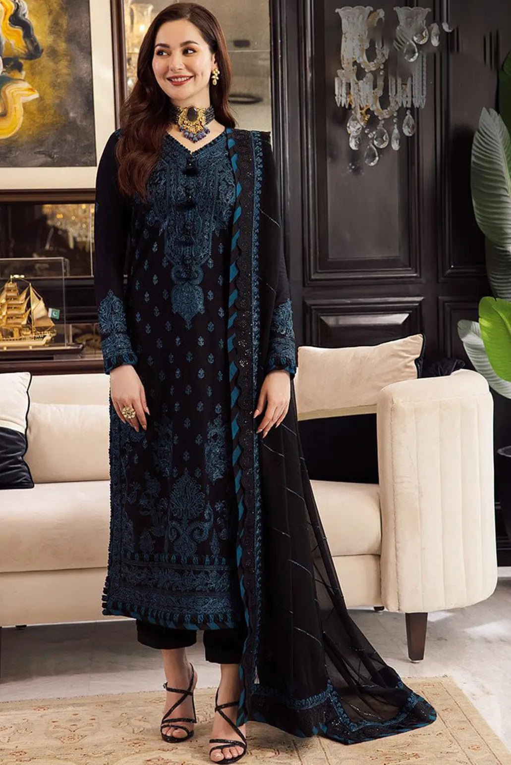 3 PIECE - UNSTITCHED | LUXURY EMBROIDERED LAWN - AJ1181