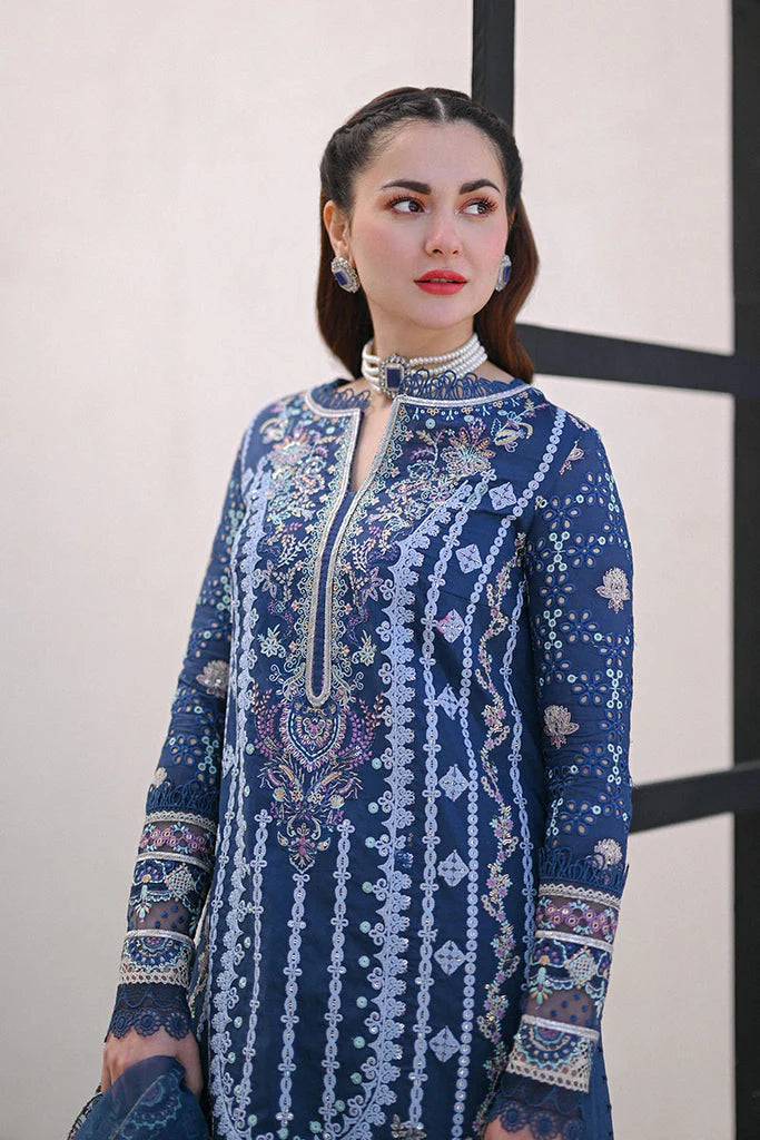 3 PIECE - UNSTITCHED | CHIKAN KARI EMBROIDERED LAWN - QL1148