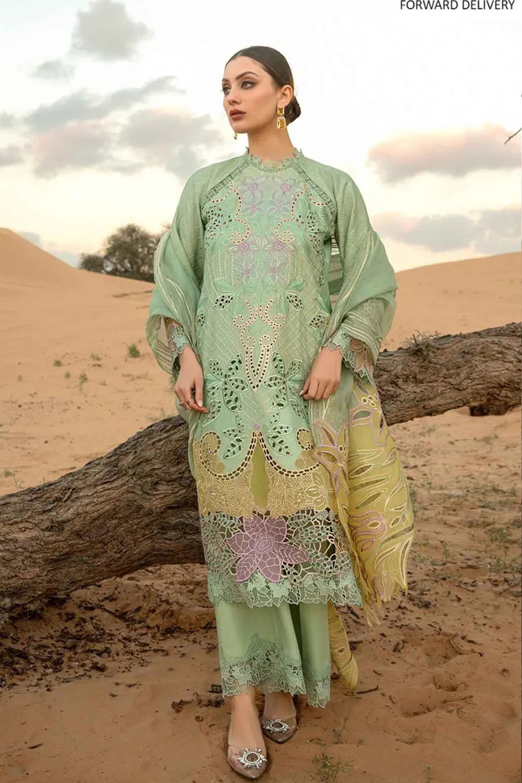 3 PIECE - UNSTITCHED | CHIKAN KARI EMBROIDERED LAWN - RR1152