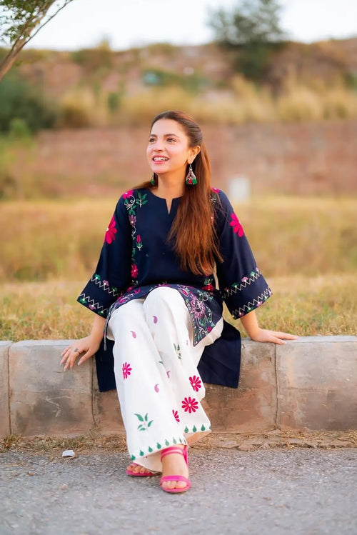 2PC EMB SUITS PREMIUM AIR-JET LAWN Art-129