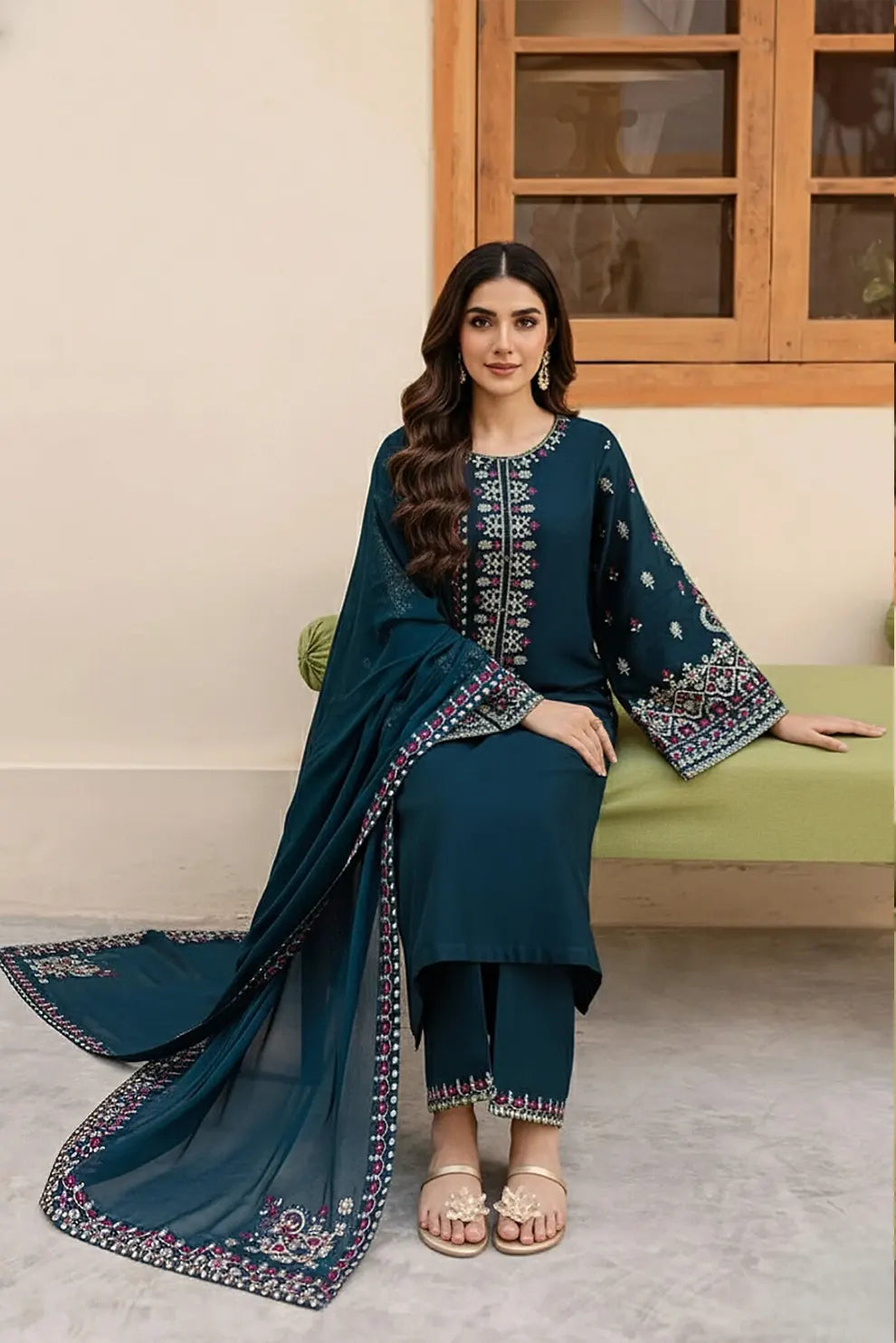 3 PIECE - UNSTITCHED | EMBROIDERED LAWN - BK1109