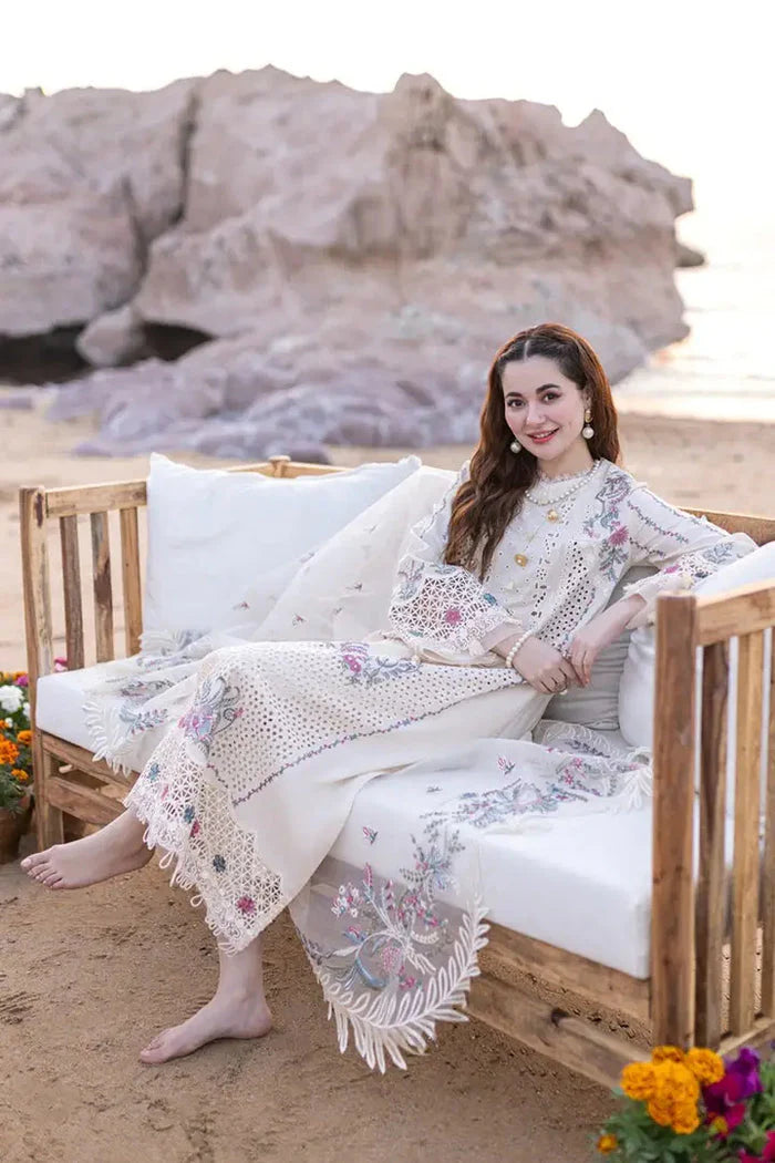 3 PIECE - UNSTITCHED | CHIKAN KARI EMBROIDERED LAWN - QL1122