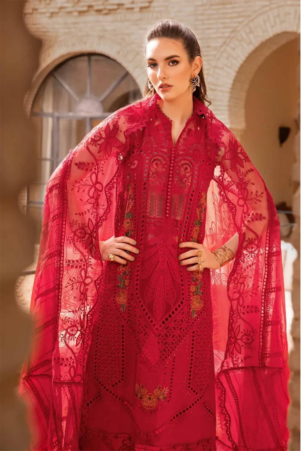 3 PIECE - UNSTITCHED | LUXURY EMBROIDERED LAWN - MB1121