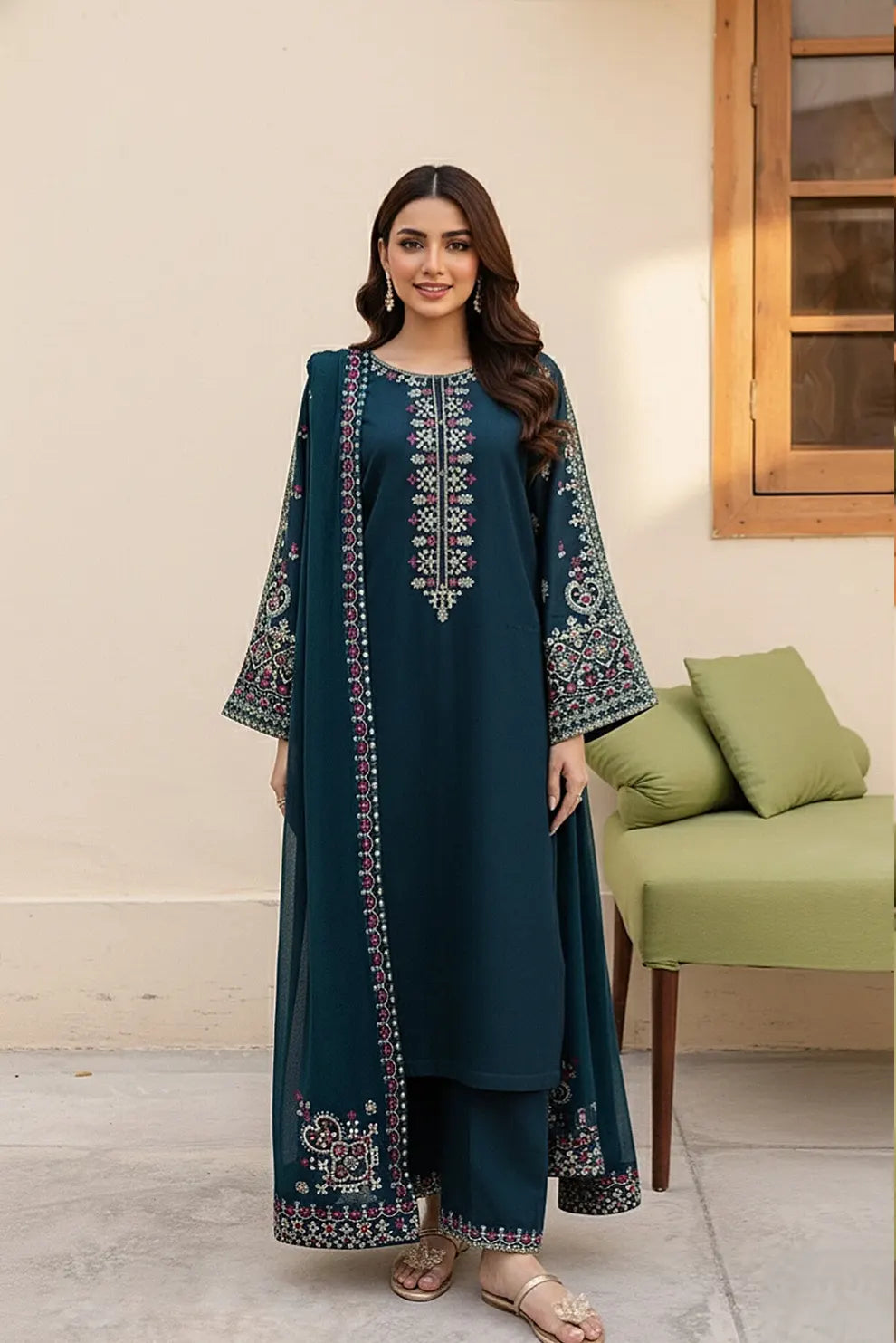 3 PIECE - UNSTITCHED | EMBROIDERED LAWN - BK1109