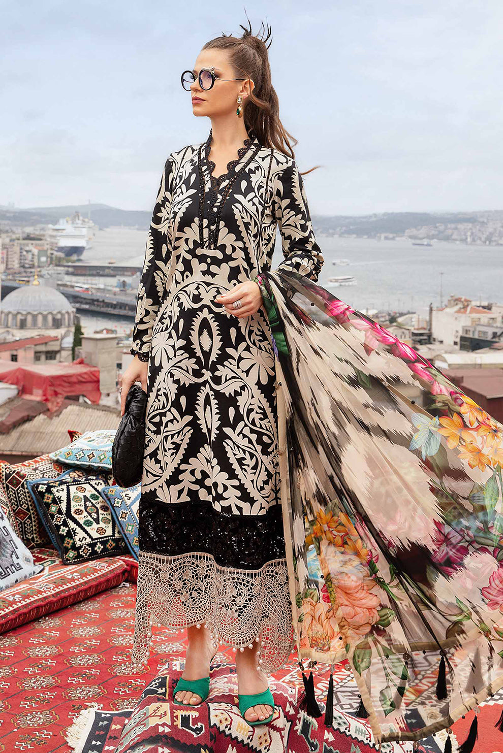 3 PIECE - UNSTITCHED | PRINTED LAWN - MB1202