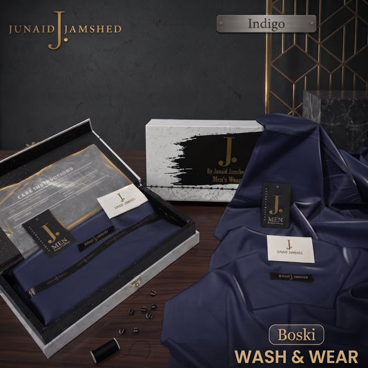 J. | Boski Wash & Wear  –  Unstitched (4MTR) | INDIGO