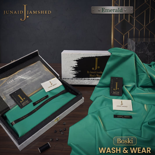 J. | Boski Wash & Wear  –  Unstitched (4MTR) | EMERALD
