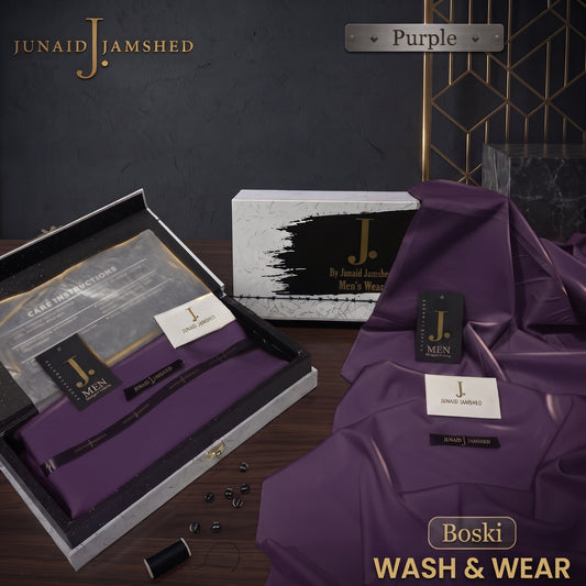 J. | Boski Wash & Wear  –  Unstitched (4MTR) | PURPLE