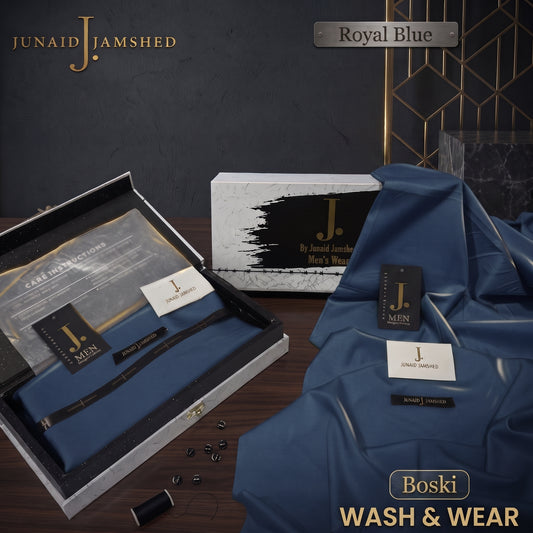 J. | Boski Wash & Wear  –  Unstitched (4MTR) | ROYAL BLUE