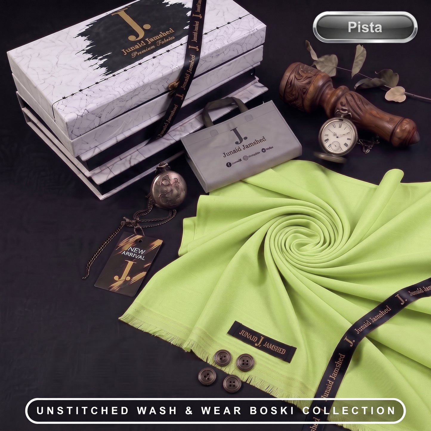 J. | Boski Wash & Wear  –  Unstitched (4MTR) | PISTA