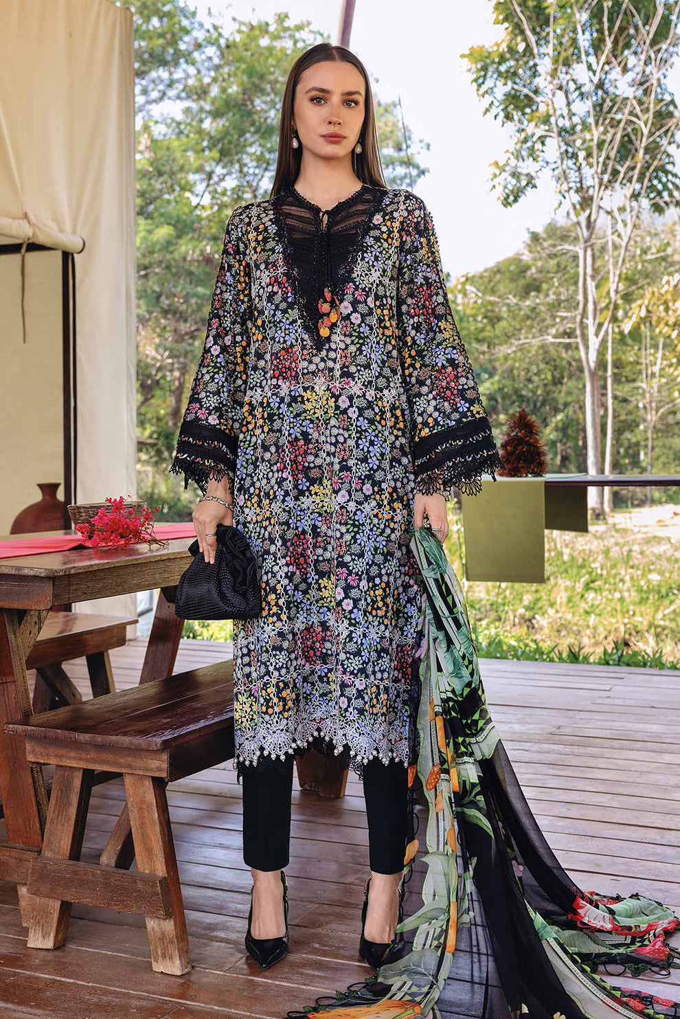 3 PIECE - UNSTITCHED | PRINTED LAWN - MB1231