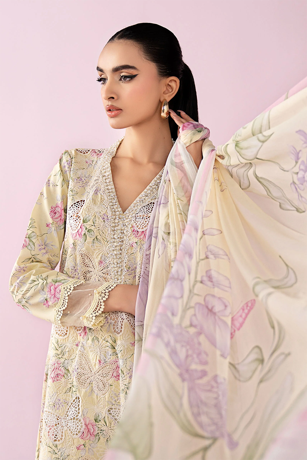 3 PIECE - UNSTITCHED | PRINTED LAWN - MB1218