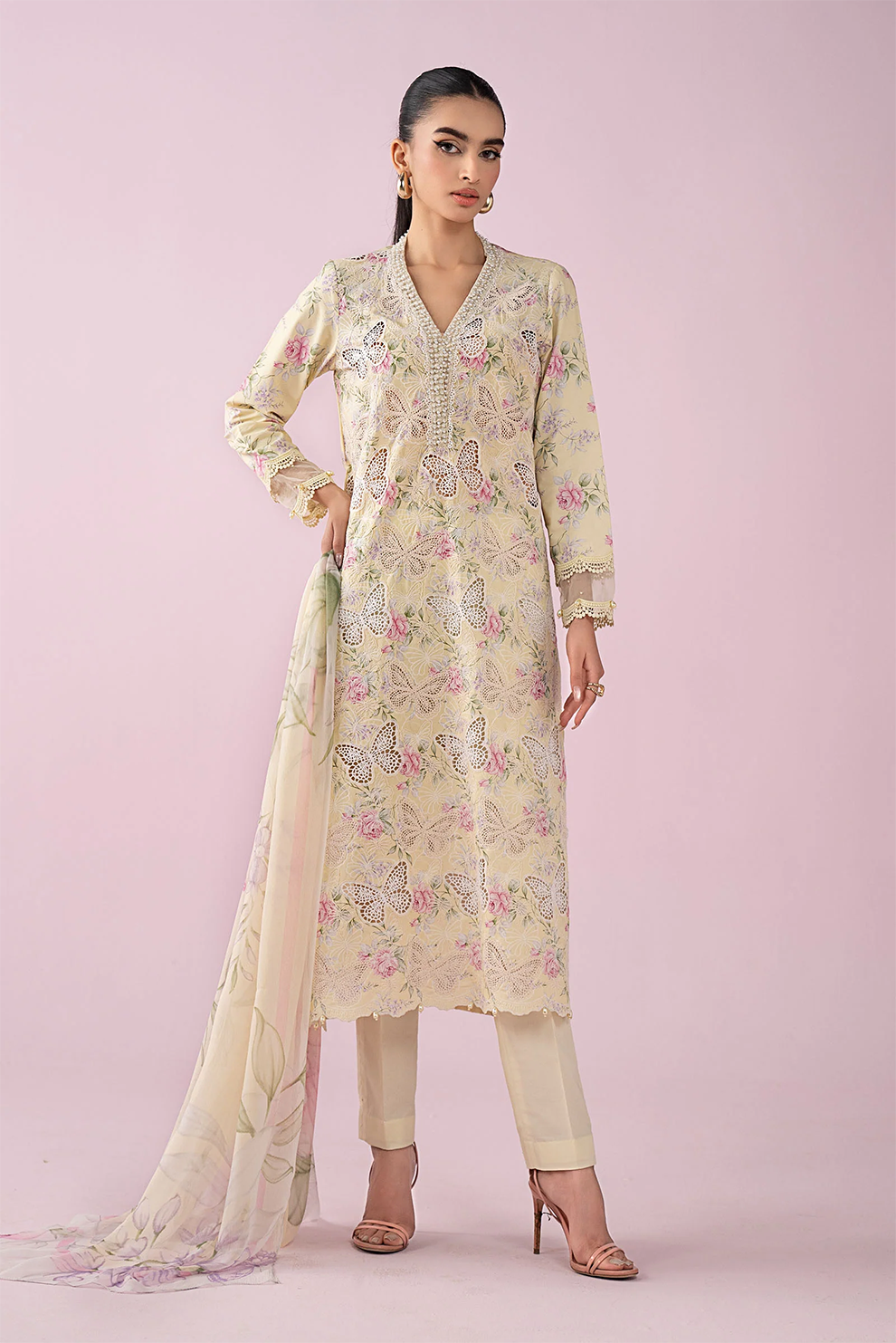 3 PIECE - UNSTITCHED | PRINTED LAWN - MB1218