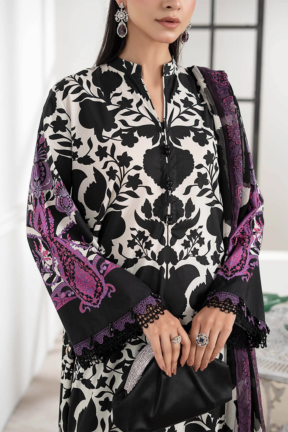 3 PIECE - UNSTITCHED | PRINTED LAWN - MB1214