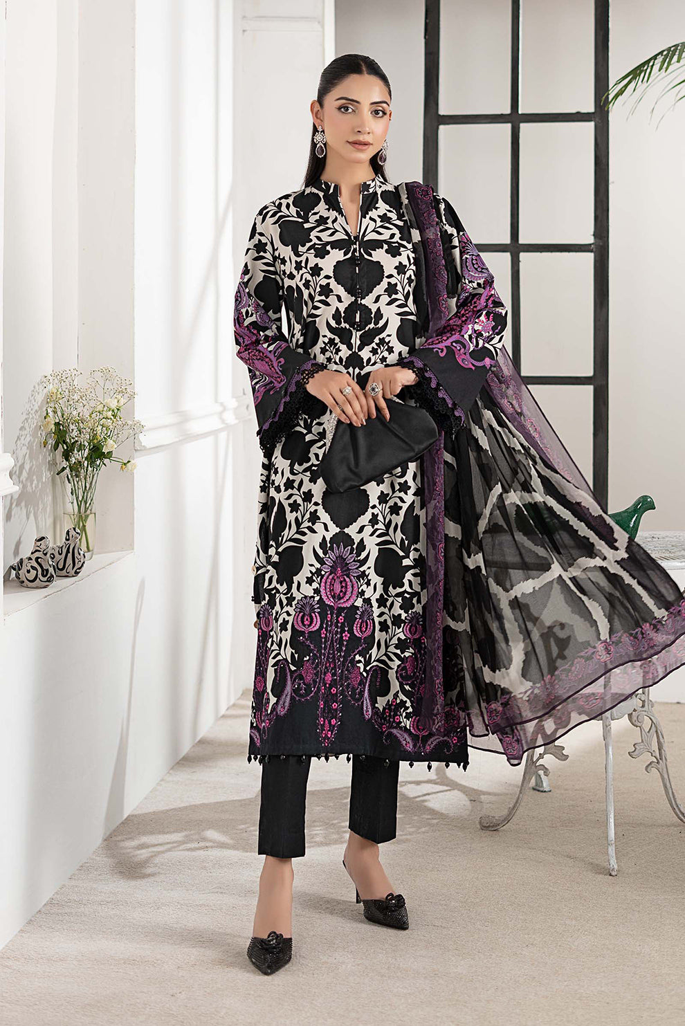 3 PIECE - UNSTITCHED | PRINTED LAWN - MB1214