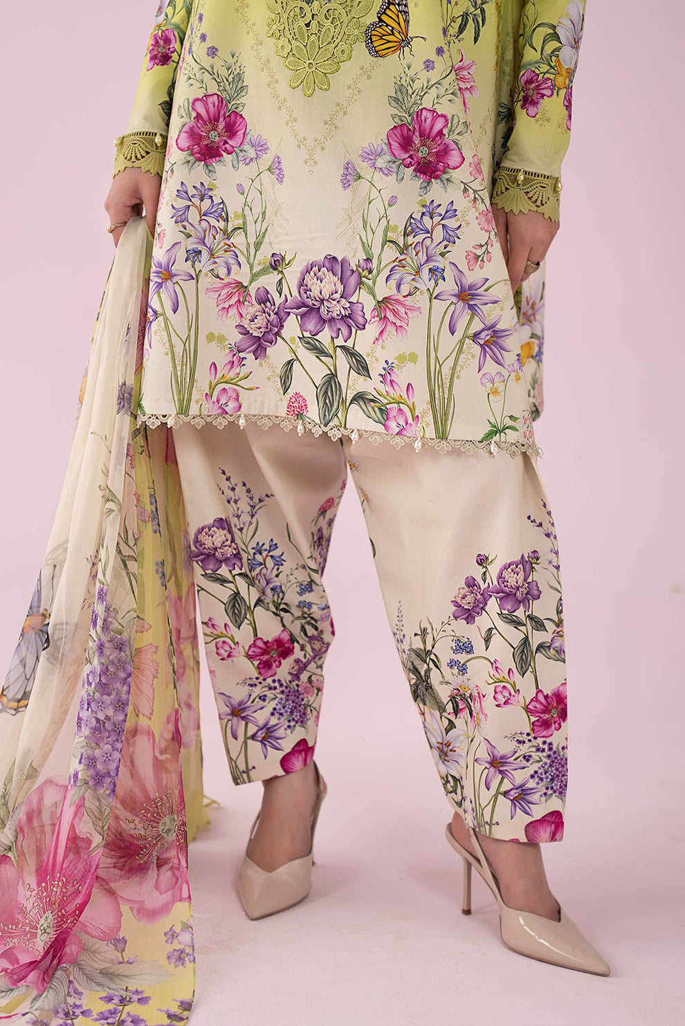 3 PIECE - UNSTITCHED | PRINTED LAWN - MB1227