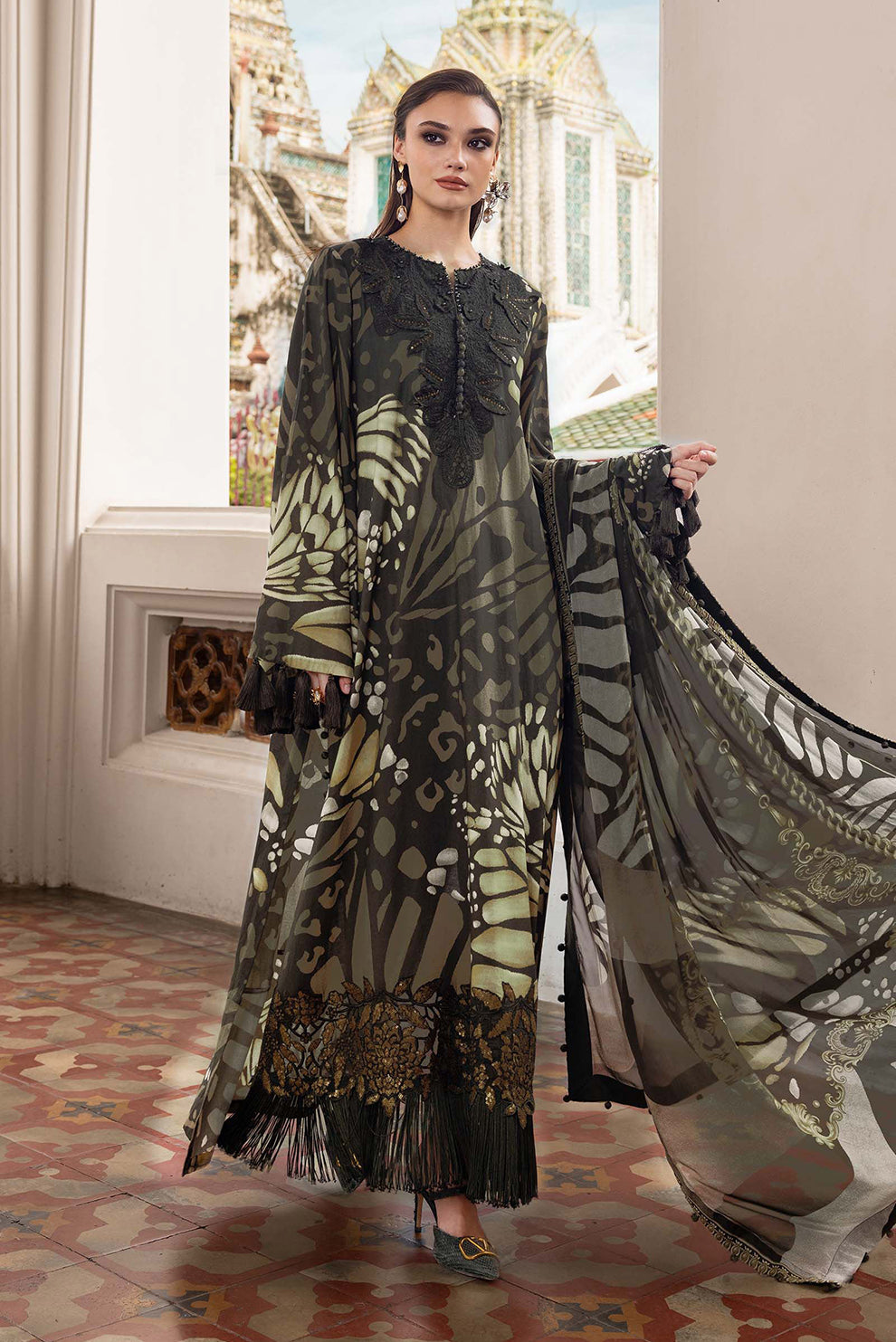 3 PIECE - UNSTITCHED | PRINTED LAWN - MB1215