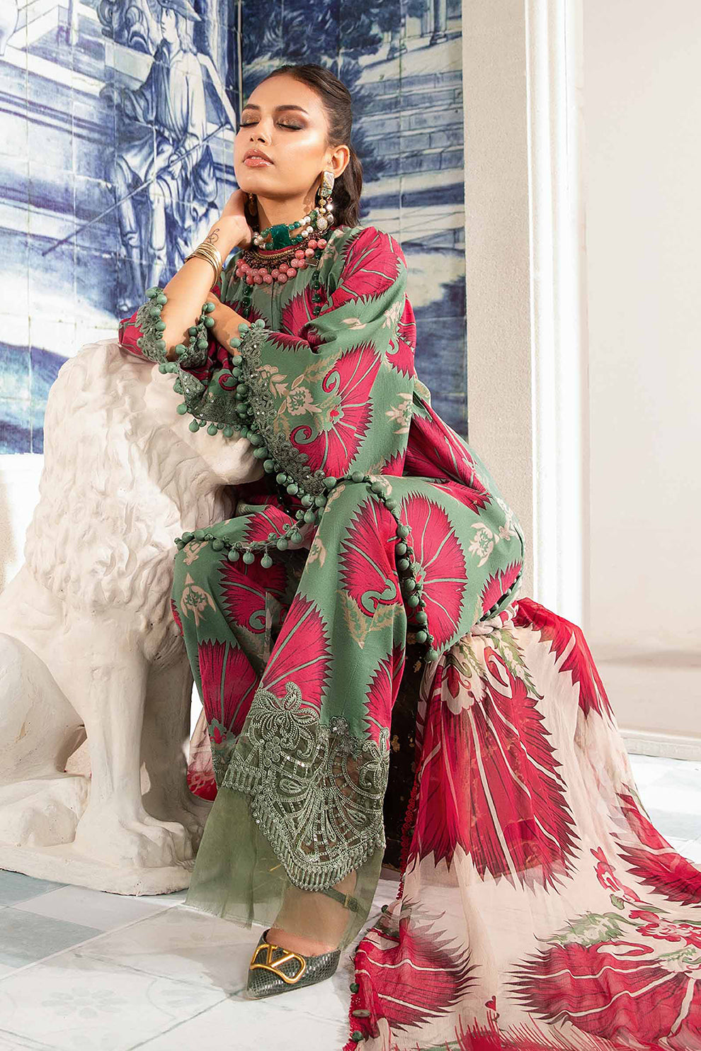 3 PIECE - UNSTITCHED | PRINTED LAWN - MB1200-B