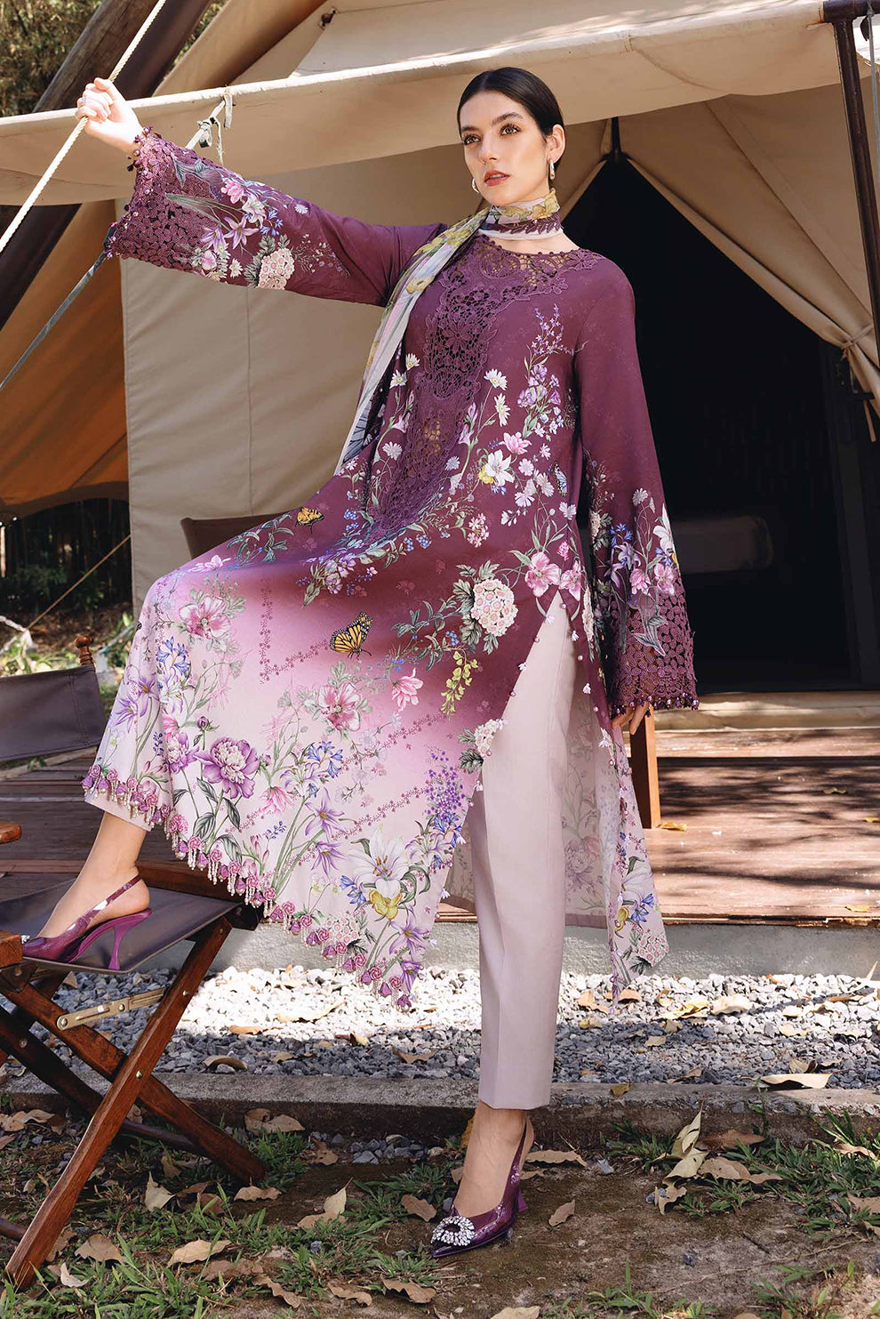 3 PIECE - UNSTITCHED | PRINTED LAWN - MB1228
