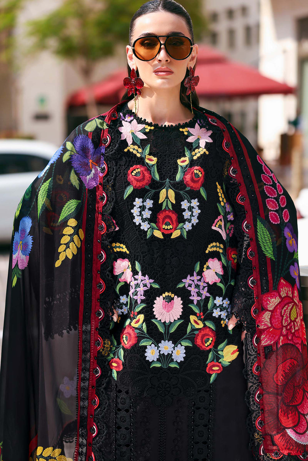 3 PIECE - UNSTITCHED | EMBROIDERED LAWN - MB1210