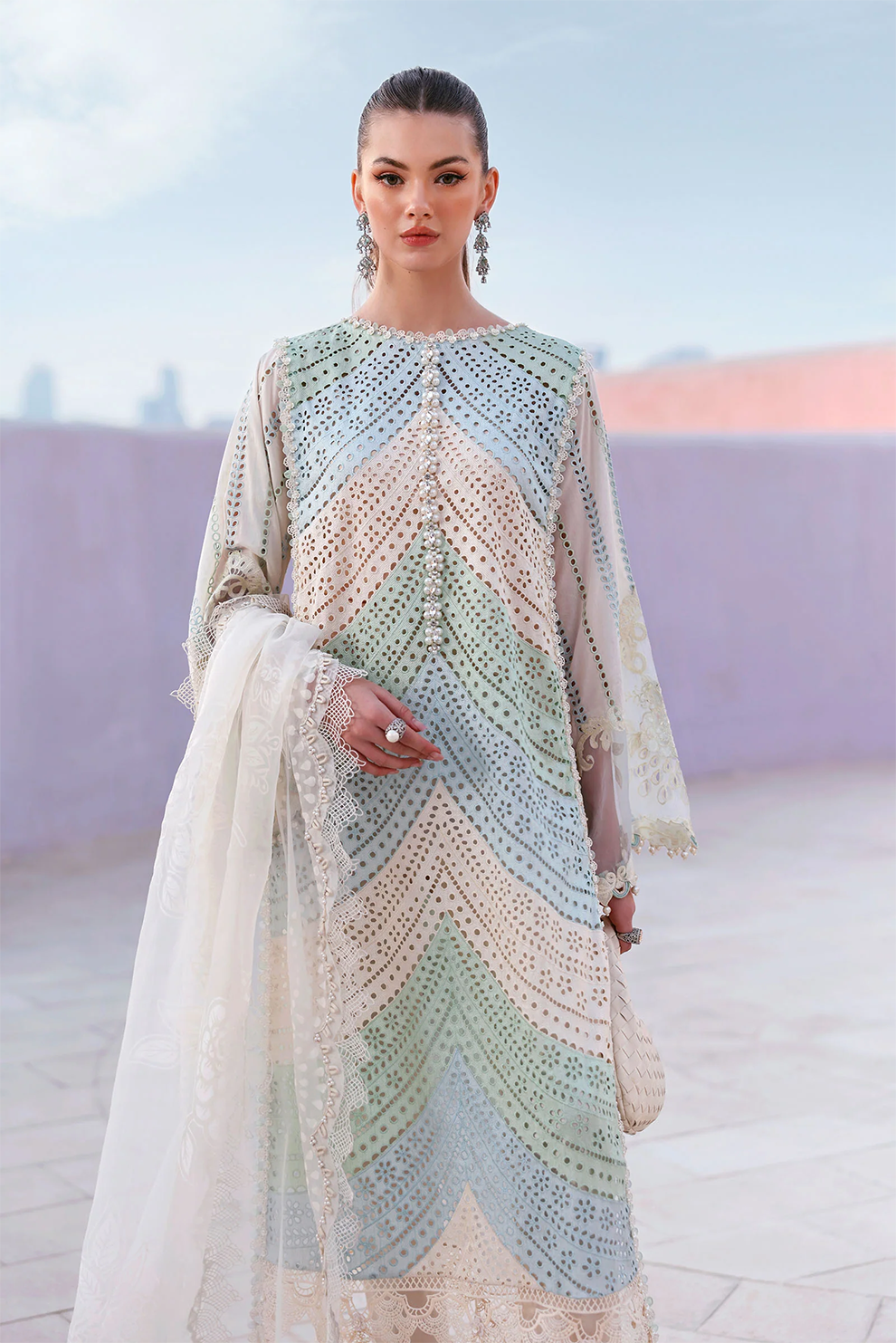 3 PIECE - UNSTITCHED | EMBROIDERED LAWN - MB1212