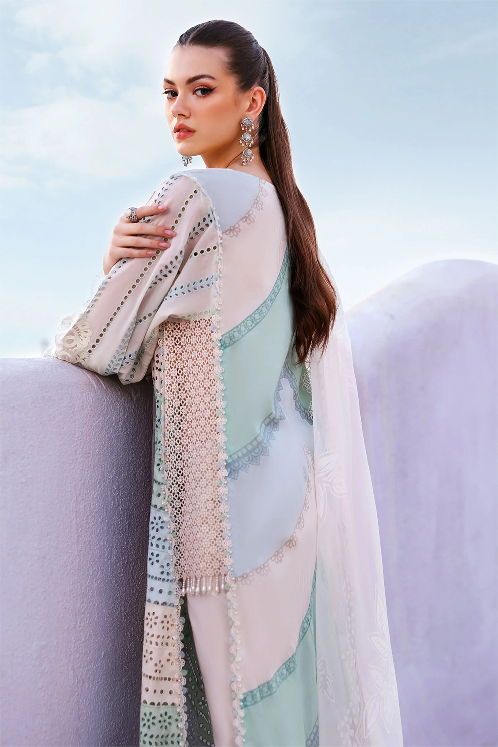 3 PIECE - UNSTITCHED | EMBROIDERED LAWN - MB1212