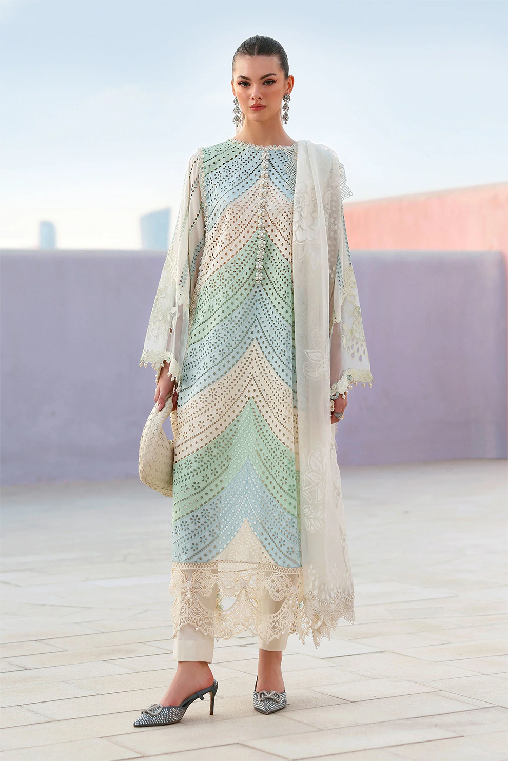 3 PIECE - UNSTITCHED | EMBROIDERED LAWN - MB1212