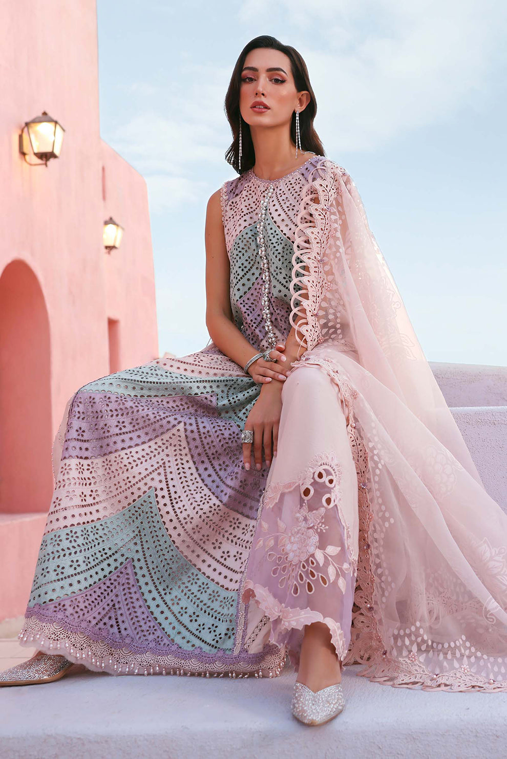 3 PIECE - UNSTITCHED | EMBROIDERED LAWN - MB1213