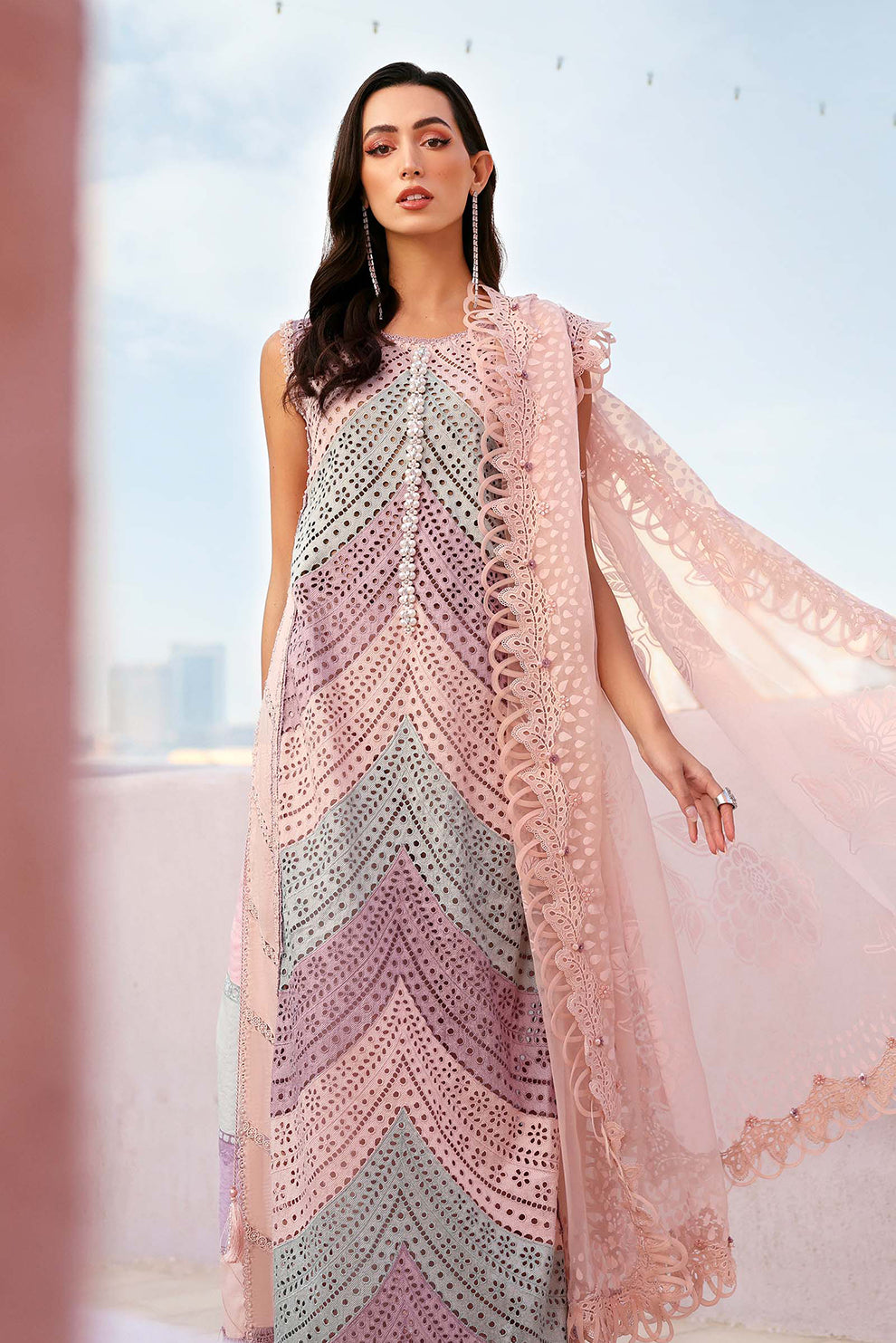 3 PIECE - UNSTITCHED | EMBROIDERED LAWN - MB1213