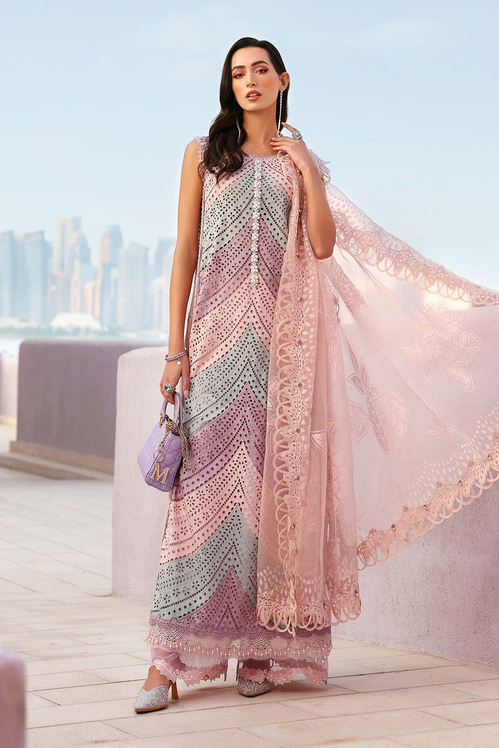 3 PIECE - UNSTITCHED | EMBROIDERED LAWN - MB1213