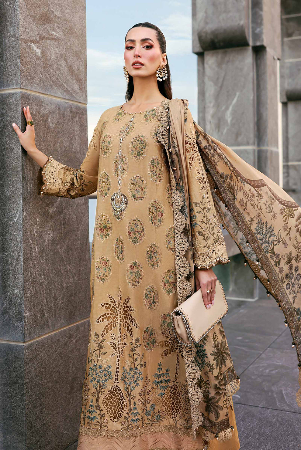 3 PIECE - UNSTITCHED | EMBROIDERED LAWN - MB1204