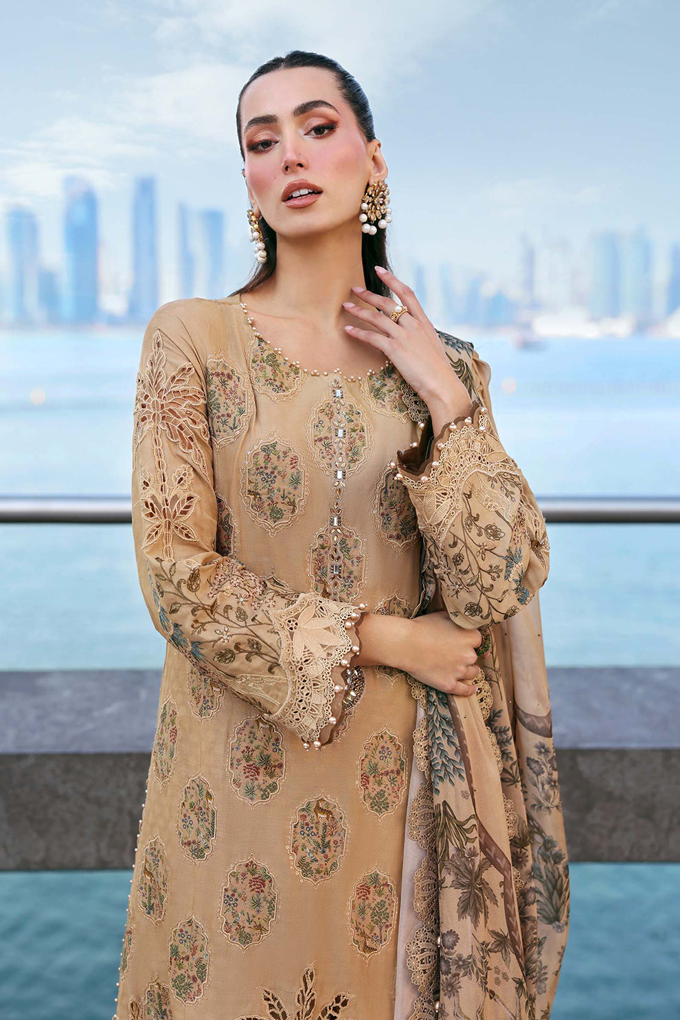 3 PIECE - UNSTITCHED | EMBROIDERED LAWN - MB1204