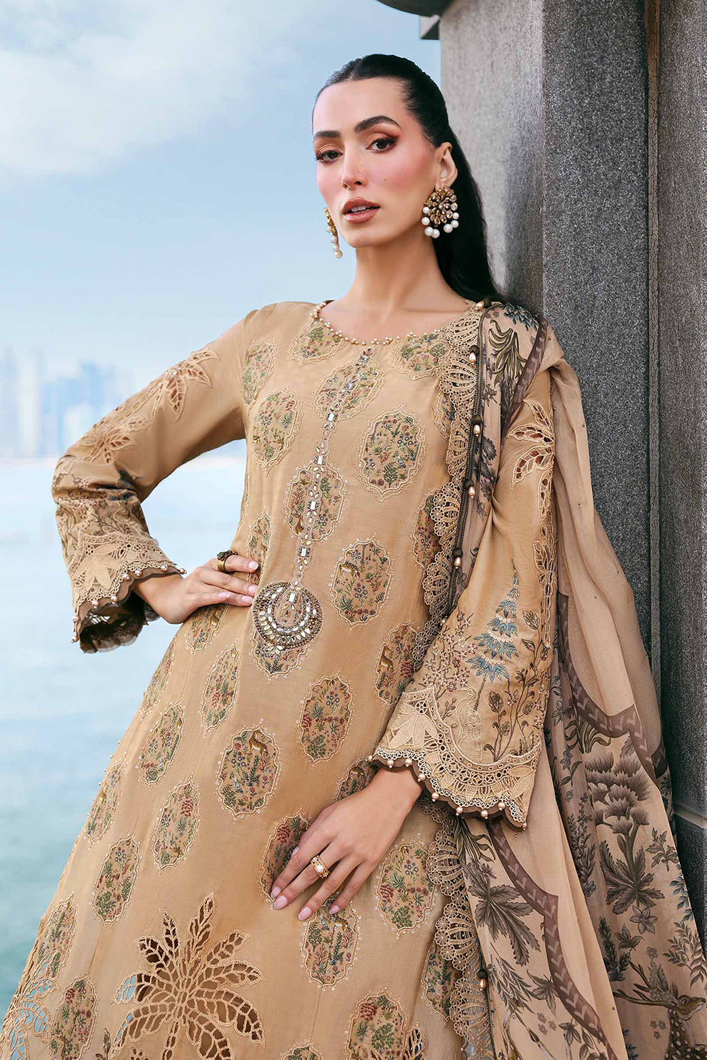 3 PIECE - UNSTITCHED | EMBROIDERED LAWN - MB1204