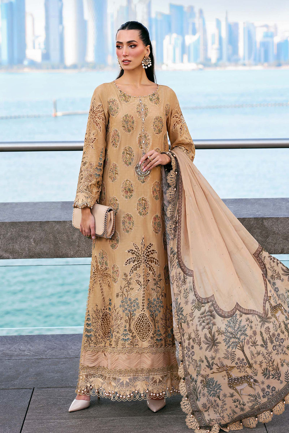 3 PIECE - UNSTITCHED | EMBROIDERED LAWN - MB1204