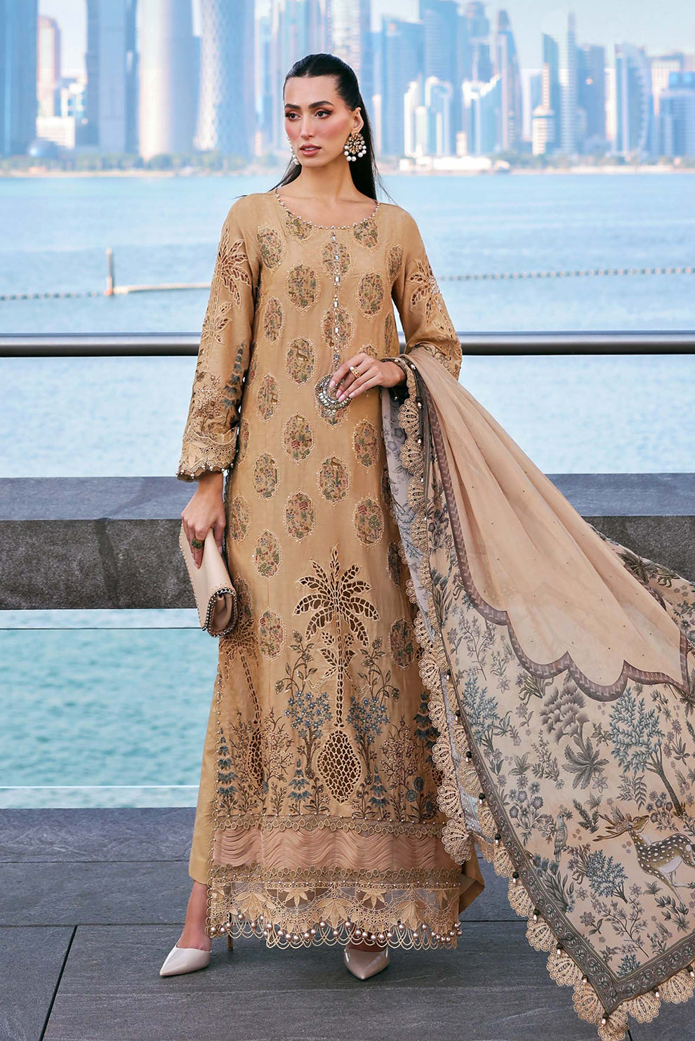 3 PIECE - UNSTITCHED | EMBROIDERED LAWN - MB1204