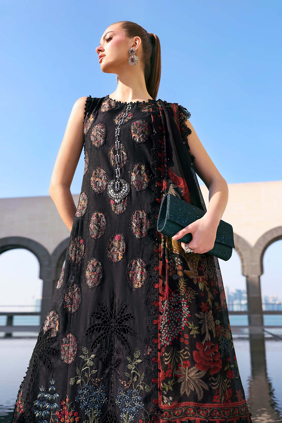 3 PIECE - UNSTITCHED | EMBROIDERED LAWN - MB1205