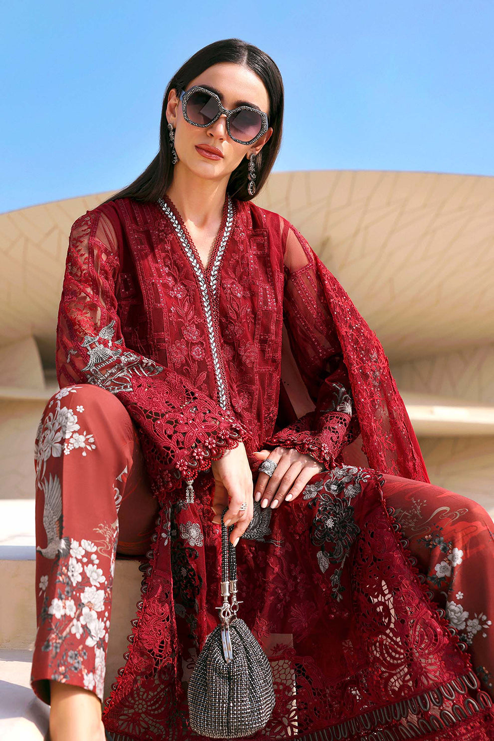 3 PIECE - UNSTITCHED | EMBROIDERED LAWN - MB1206