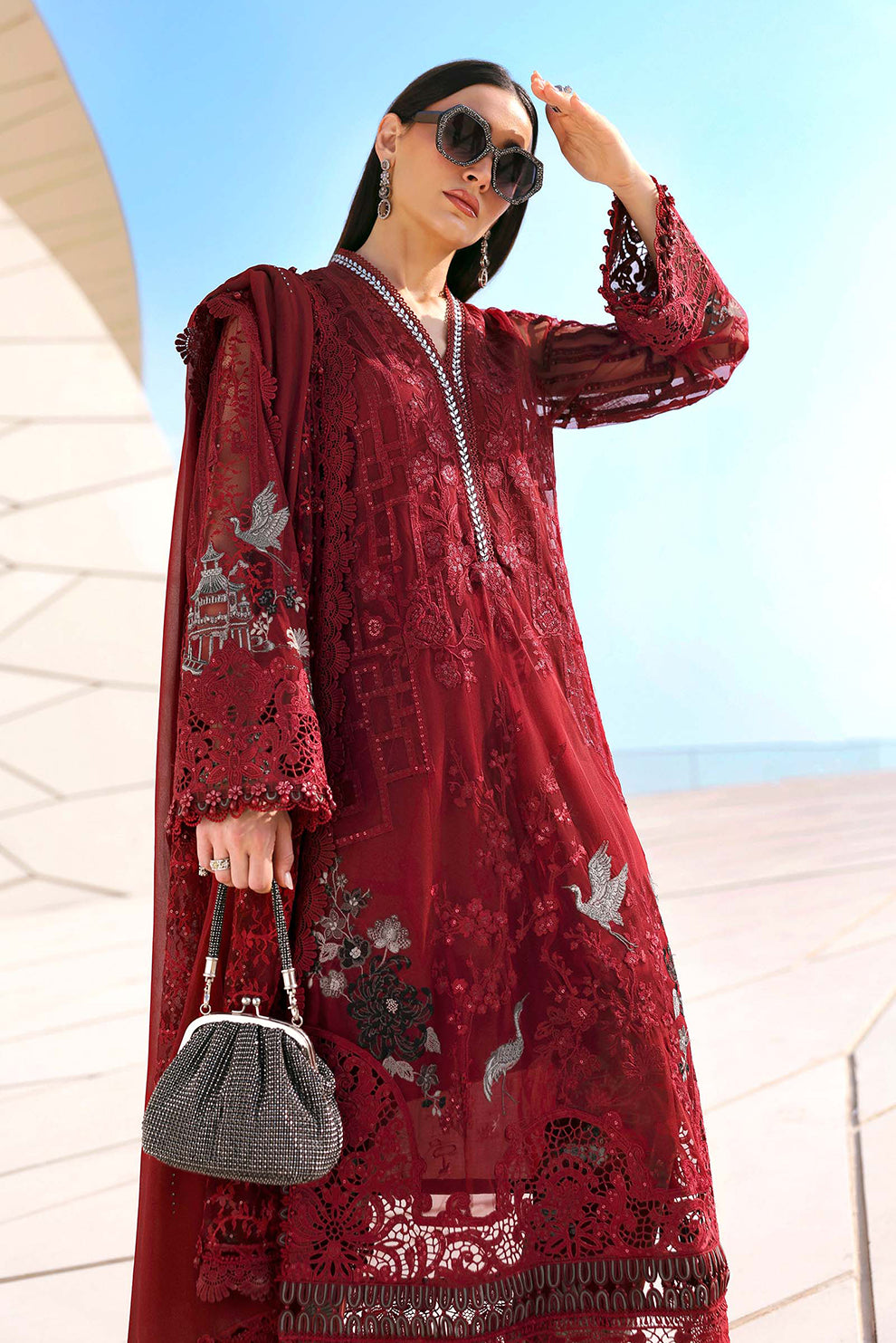 3 PIECE - UNSTITCHED | EMBROIDERED LAWN - MB1206