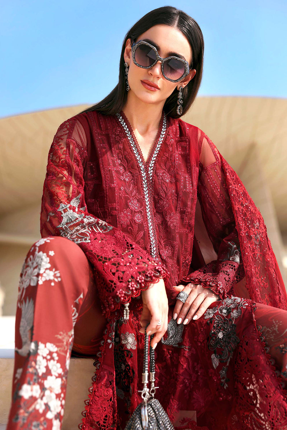 3 PIECE - UNSTITCHED | EMBROIDERED LAWN - MB1206
