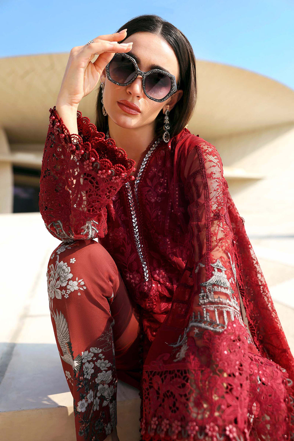 3 PIECE - UNSTITCHED | EMBROIDERED LAWN - MB1206