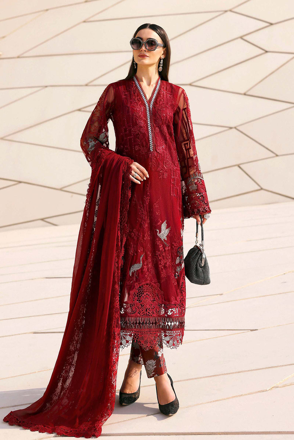 3 PIECE - UNSTITCHED | EMBROIDERED LAWN - MB1206