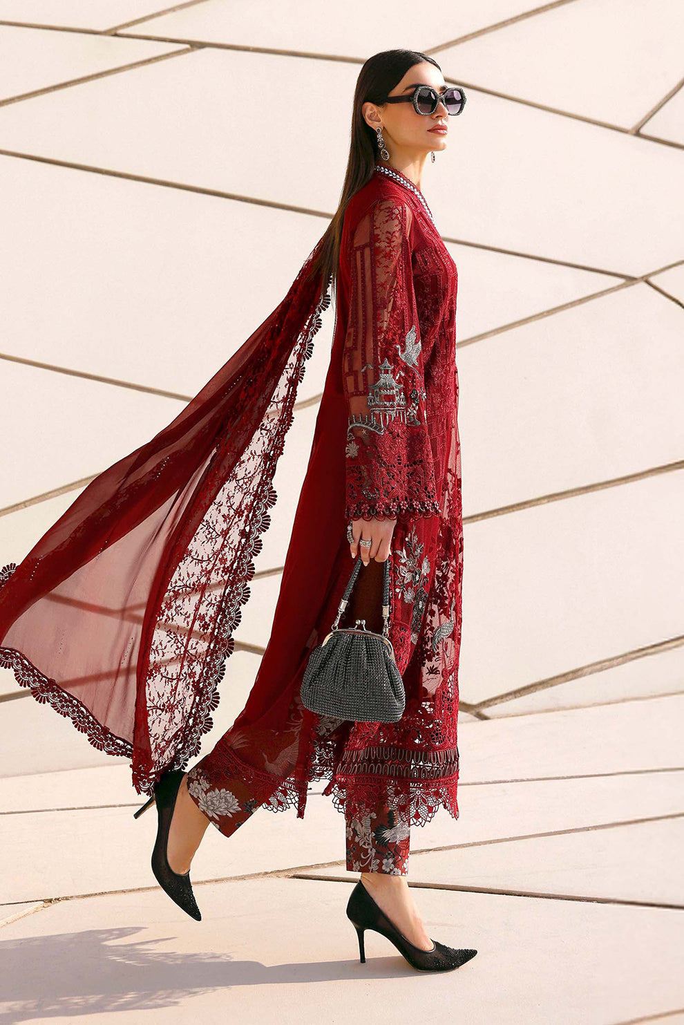 3 PIECE - UNSTITCHED | EMBROIDERED LAWN - MB1206