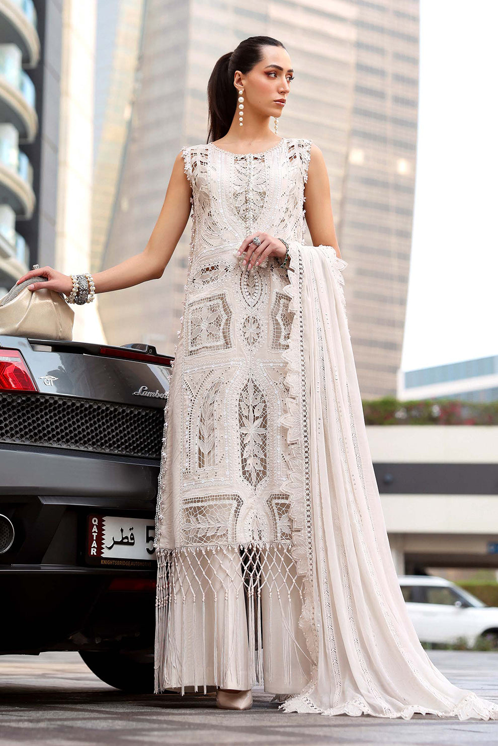 3 PIECE - UNSTITCHED | EMBROIDERED LAWN - MB1207