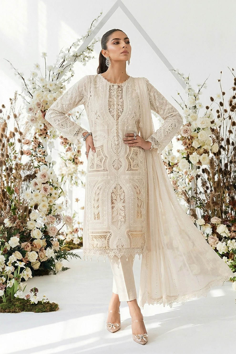 3 PIECE - UNSTITCHED | EMBROIDERED LAWN - MB1207