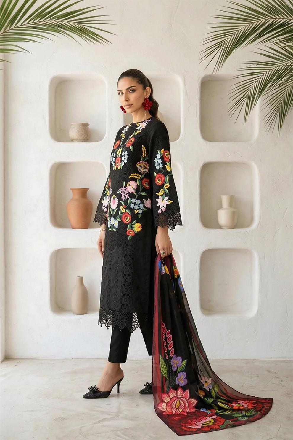 3 PIECE - UNSTITCHED | EMBROIDERED LAWN - MB1210
