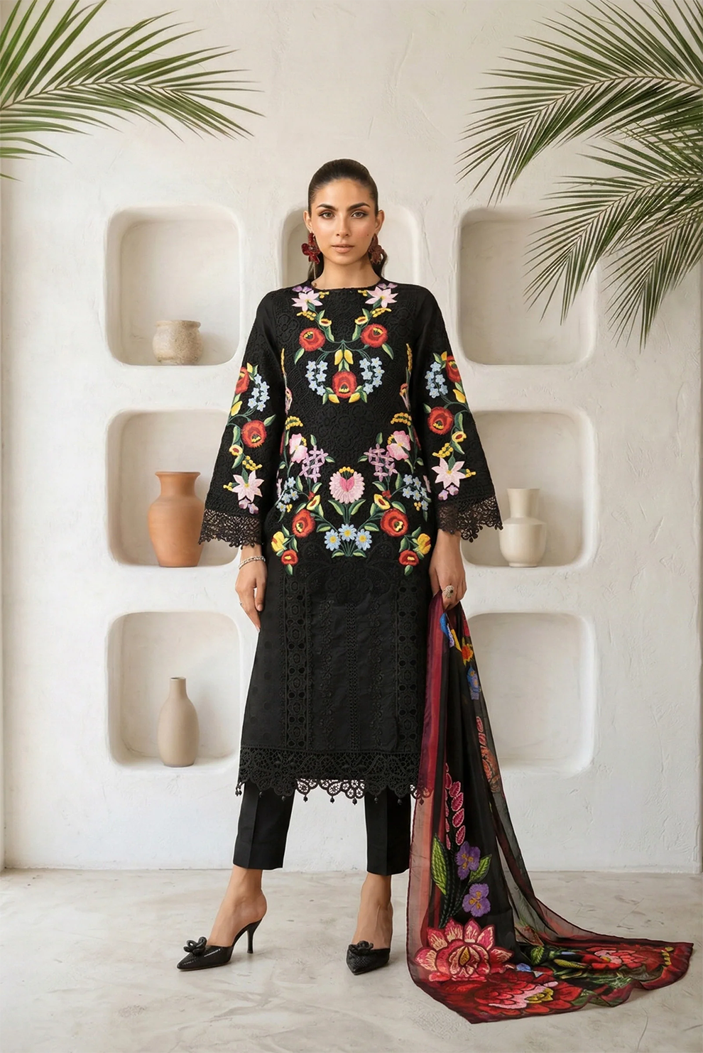 3 PIECE - UNSTITCHED | EMBROIDERED LAWN - MB1210